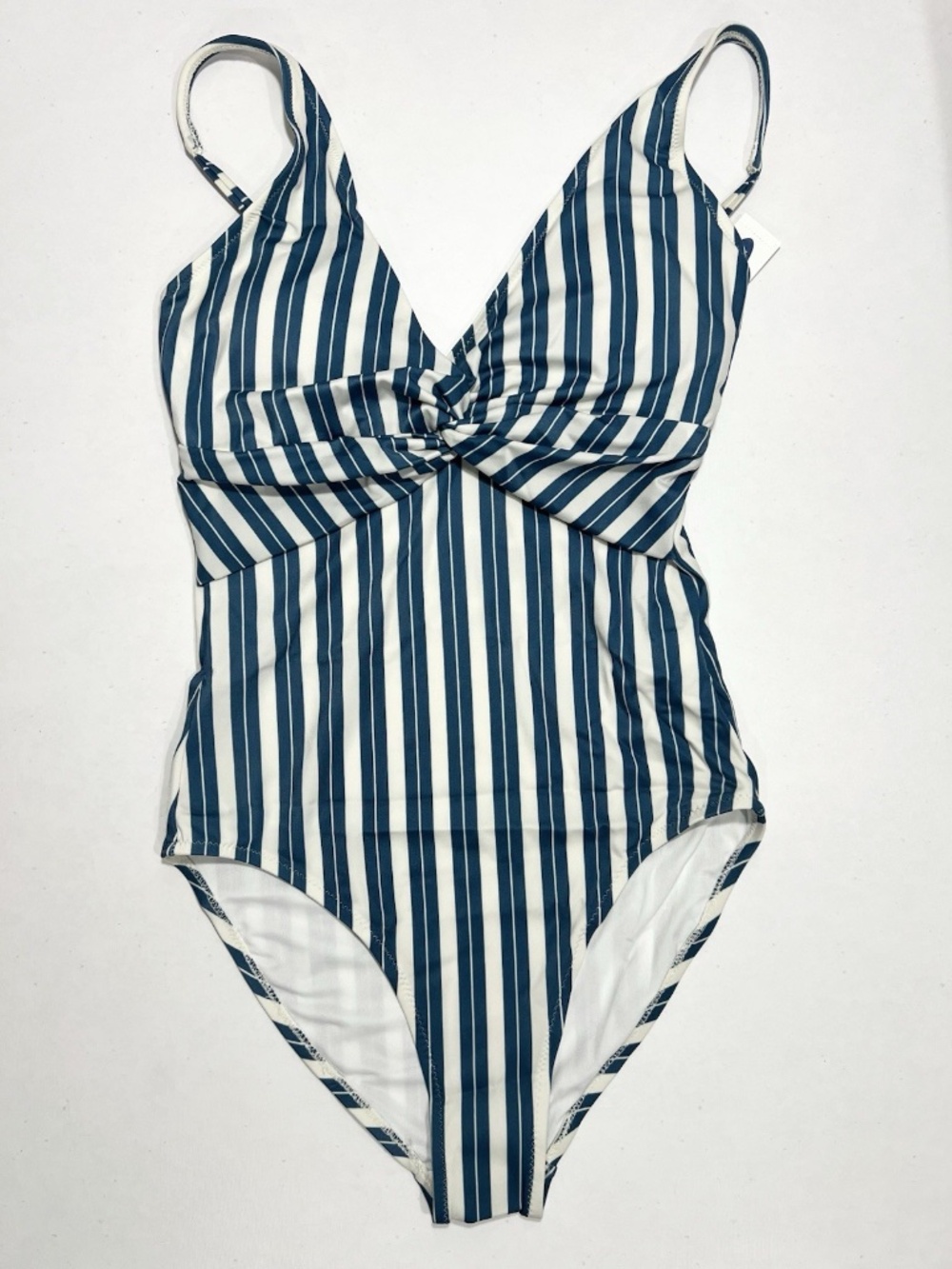NWT Old Navy Twist Front 1-Piece Blue And White Stripe Size Small